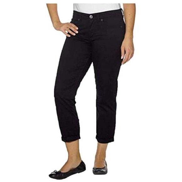 Womens Power Stretch Skinny Cropped Pants Black - Picture 1 of 1